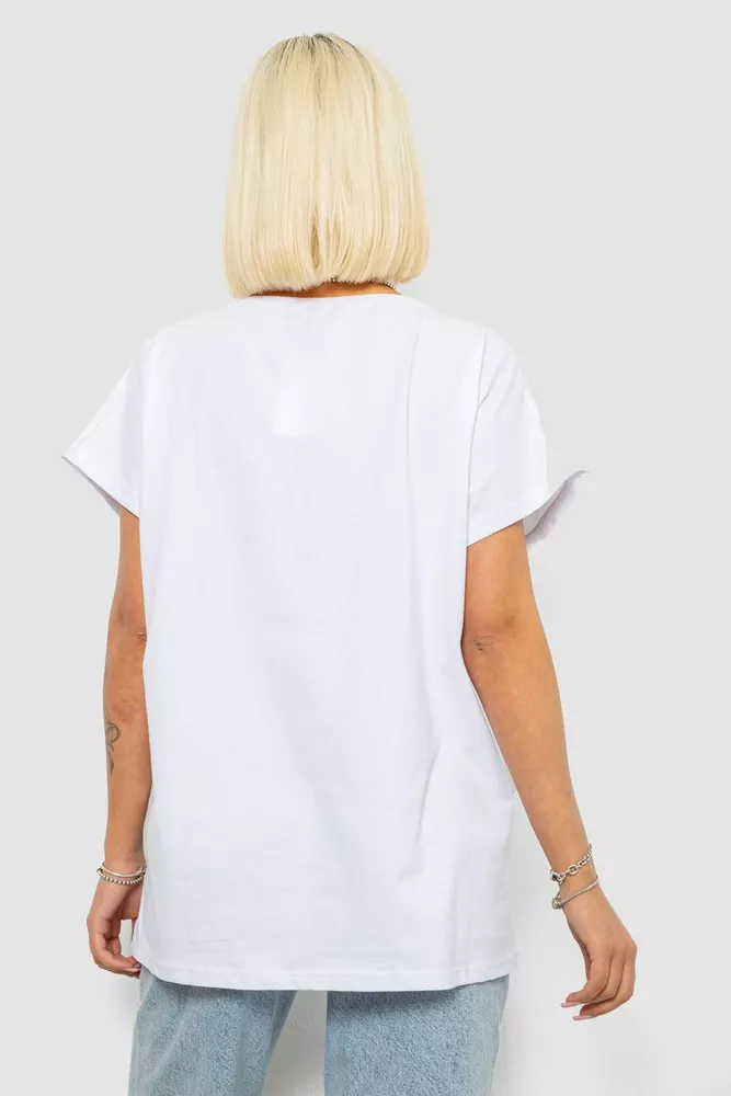 Купить Футболка женская с принтом, цвет белый, 244R2418 - Фото №4