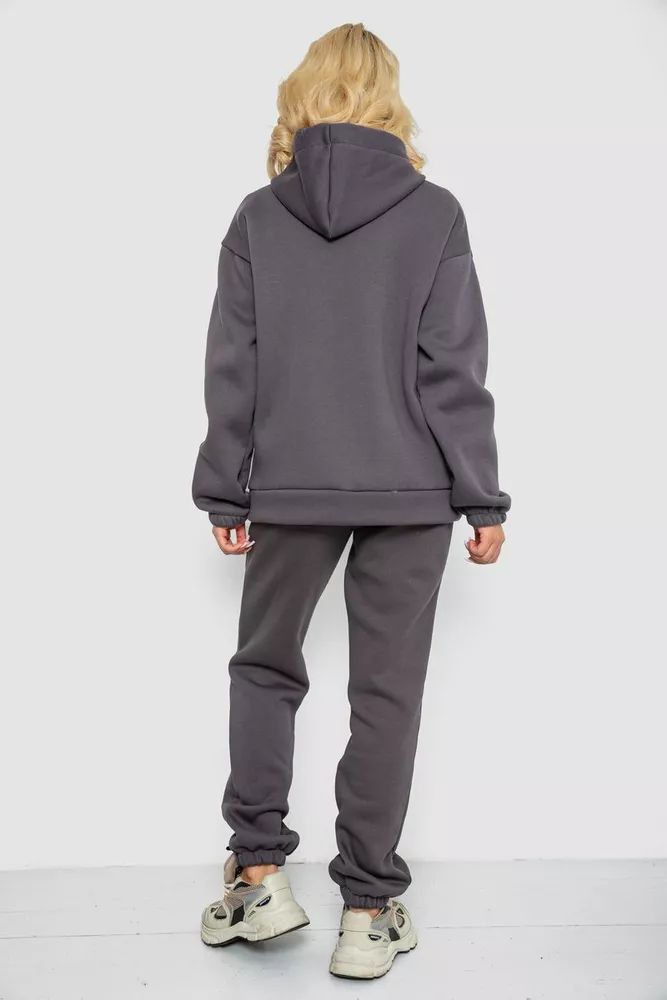 Купить Спортивный костюм женский на флисе на молнии  -уценка, цвет серый, 247R1060-U-80 - Фото №4