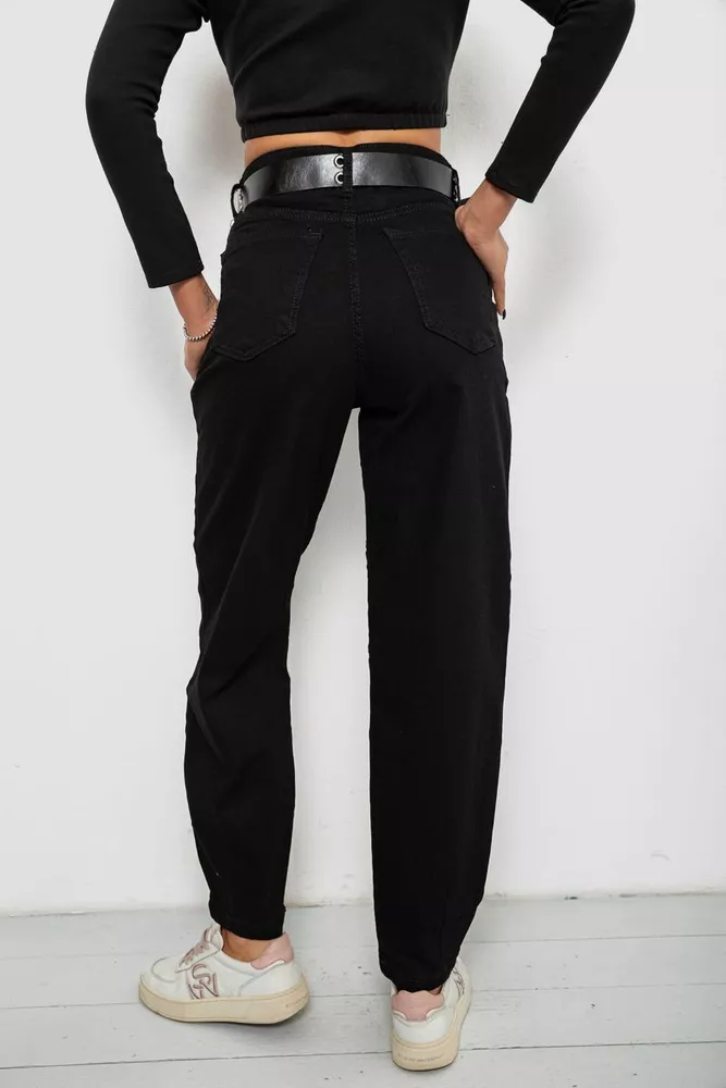 Купити Джинси жіночі однотонні Balon, колір чорний, 244R001170 - Фото №4