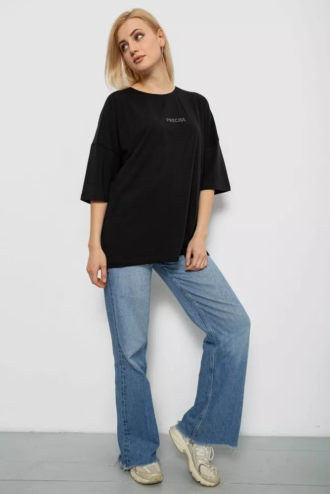 Купить Футболка женская с принтом, цвет черный, 244R2021-5 - Фото №2