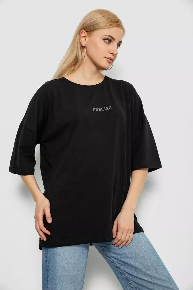 Купить Футболка женская с принтом, цвет черный, 244R2021-5 - Фото №3