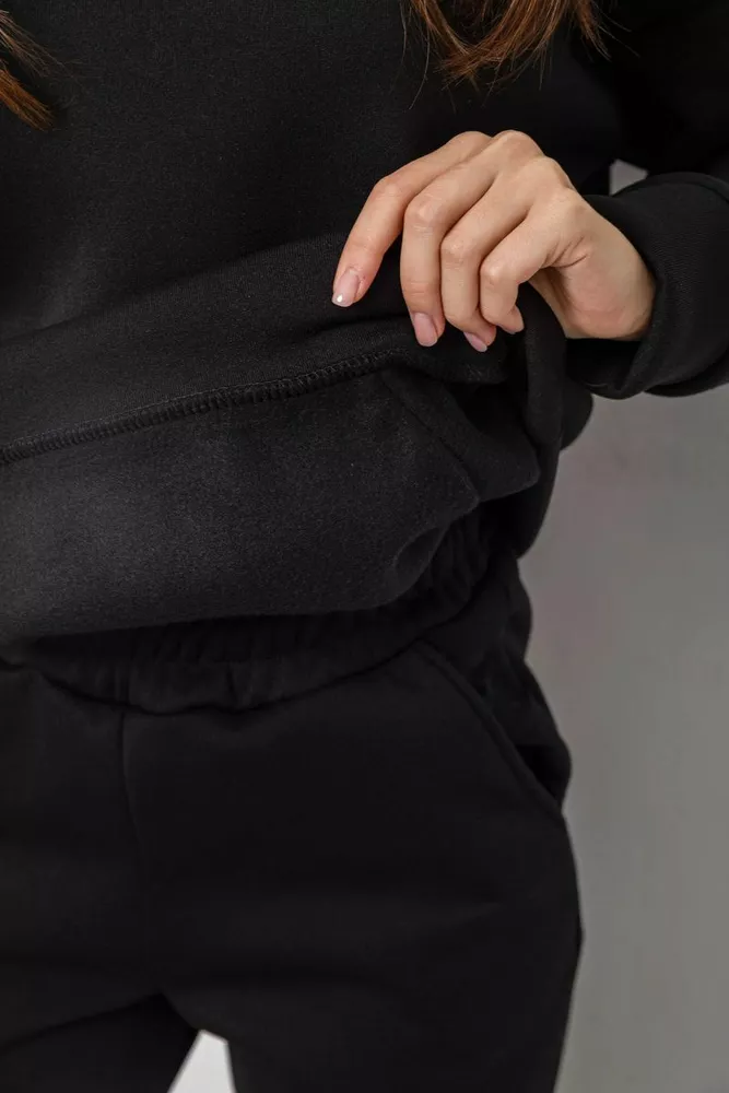 Купити Спортивний костюм жіночий на флісі  -уцінка, колір чорний, 257R85-U - Фото №6