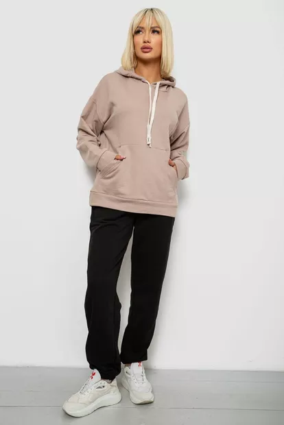 Спортивный костюм женский, цвет бежево-черный, 244R1070AG-1