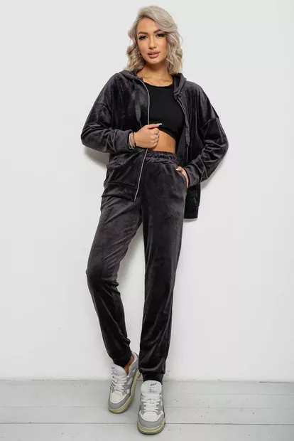 Спортивный костюм женский велюровый  -уценка, цвет чернильный, 257R4119-U-1