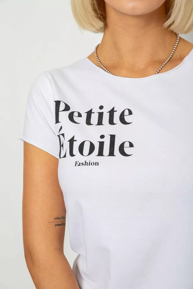 Купить Футболка женская с принтом, цвет белый, 244R1008-5 - Фото №5