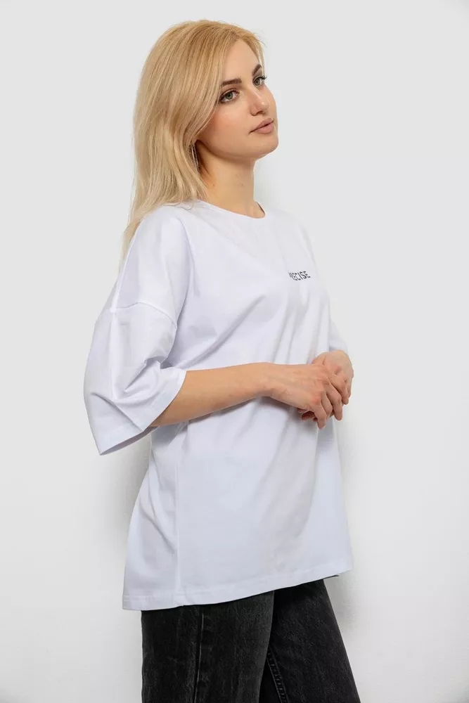Купить Футболка женская с принтом, цвет белый, 244R2021-5 - Фото №3
