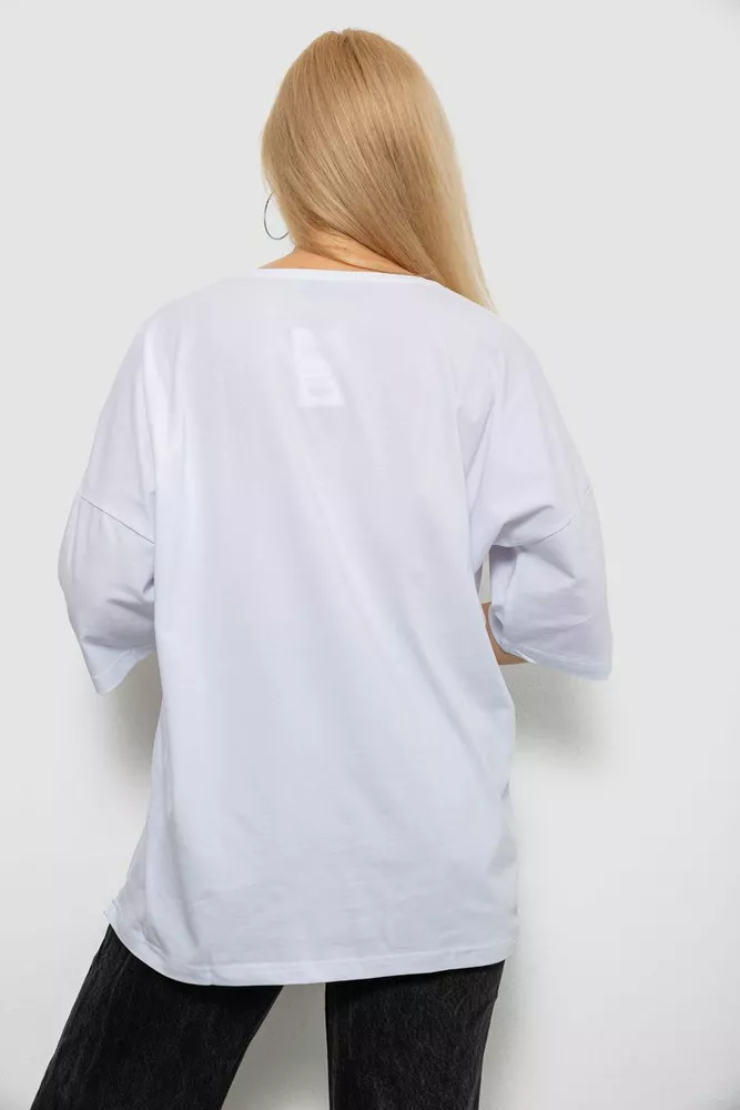 Купить Футболка женская с принтом, цвет белый, 244R2021-5 - Фото №4
