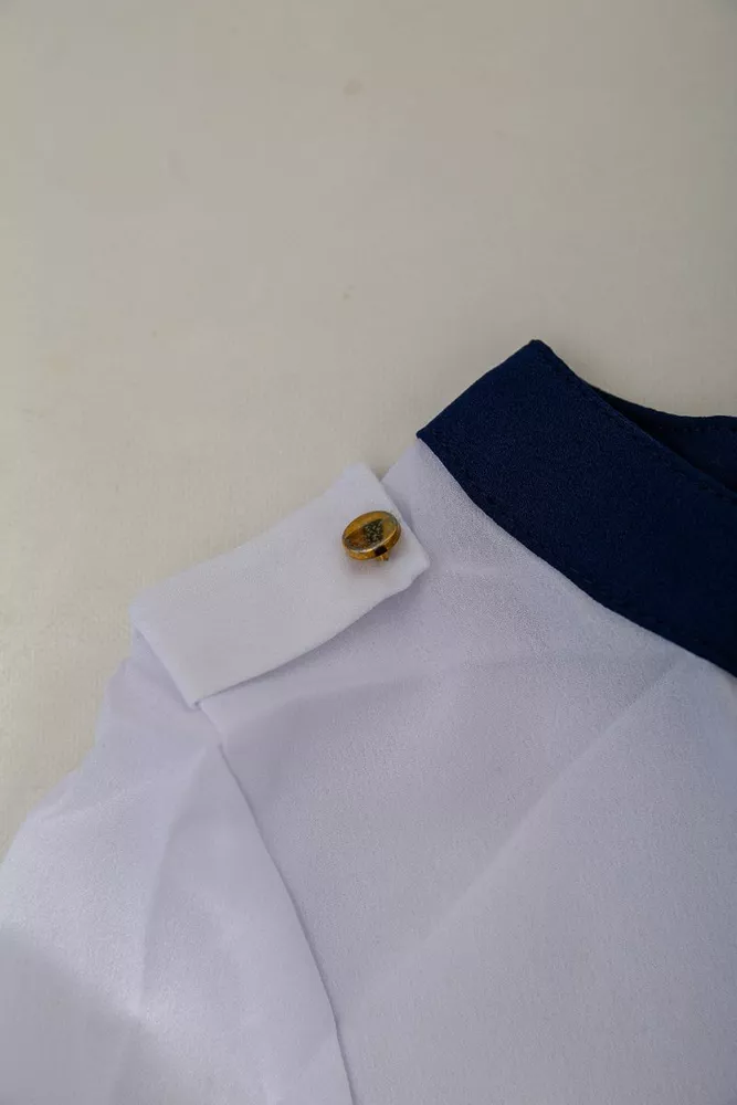 Купити Блуза класична  -уцінка, колір біло-синій, 230R111-U-32 - Фото №6