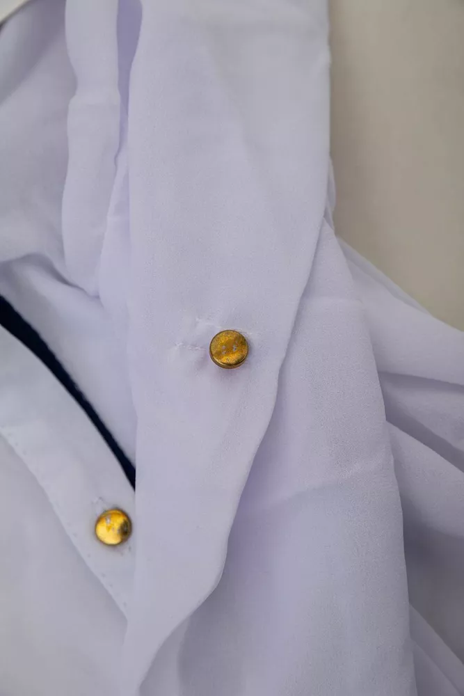 Купити Блуза класична  -уцінка, колір біло-синій, 230R111-U-33 - Фото №7