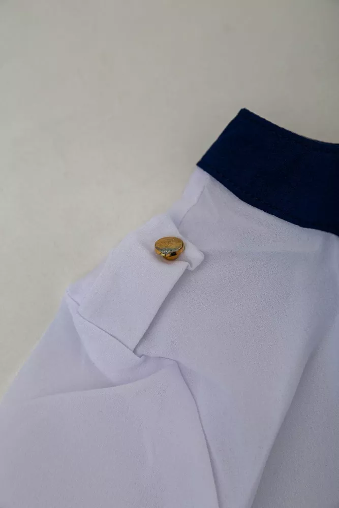 Купити Блуза класична  -уцінка, колір біло-синій, 230R111-U-34 - Фото №7