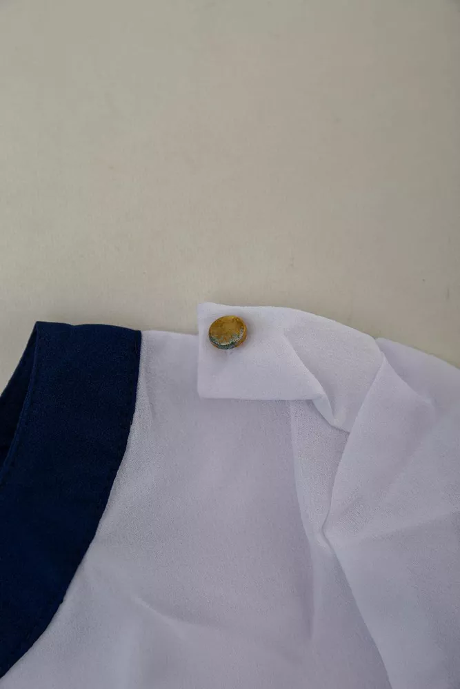 Купити Блуза класична  -уцінка, колір біло-синій, 230R111-U-40 - Фото №6