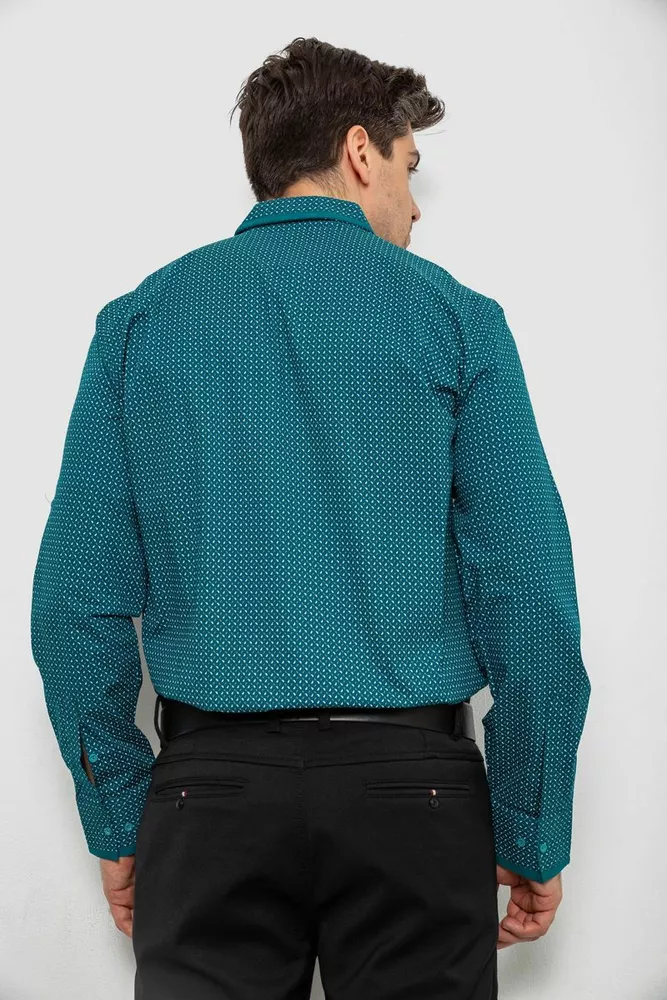 Купить Рубашка мужская с принтом  -уценка, цвет зеленый, 214R7467-U оптом - Фото №4