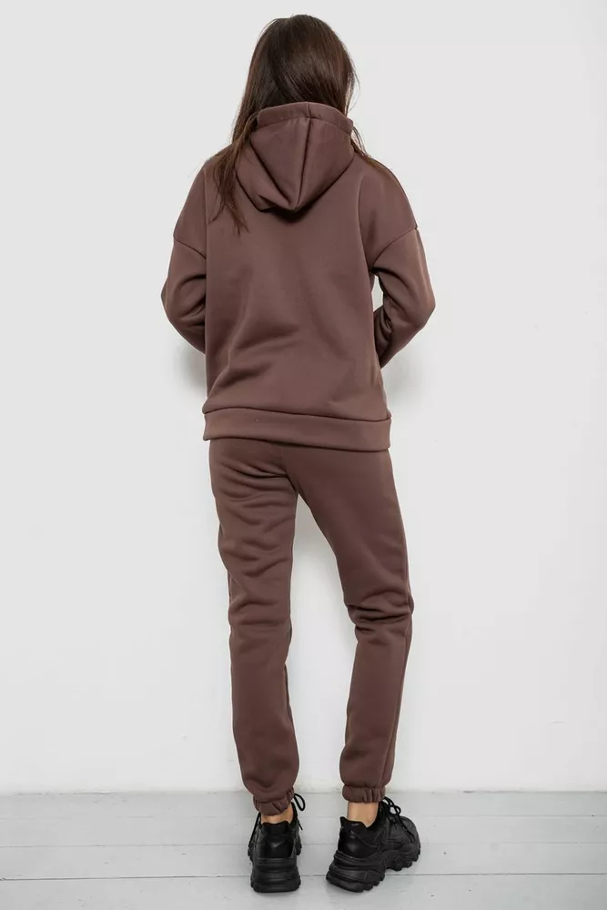 Купити Спортивний костюм жіночий на флісі  -уцінка, колір коричневий, 257R85-U-1 - Фото №4