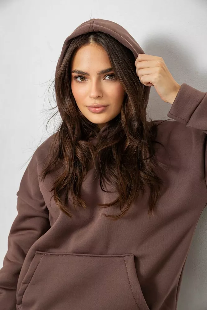 Купити Спортивний костюм жіночий на флісі  -уцінка, колір коричневий, 257R85-U-1 - Фото №5