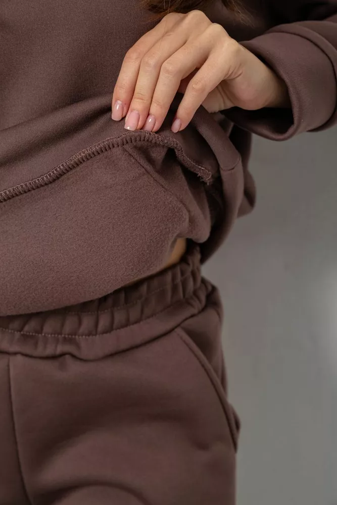 Купити Спортивний костюм жіночий на флісі  -уцінка, колір коричневий, 257R85-U-1 - Фото №6