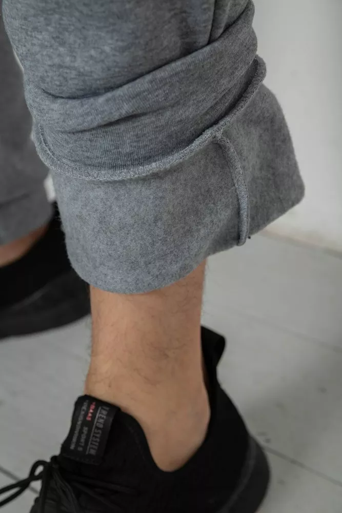 Купити Спортивні штани чоловічі на флісі  -уцінка, колір сірий, 238R58641-U - Фото №6