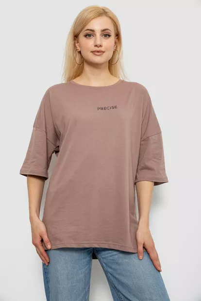 Футболка женская с принтом, цвет мокко, 244R2021-5