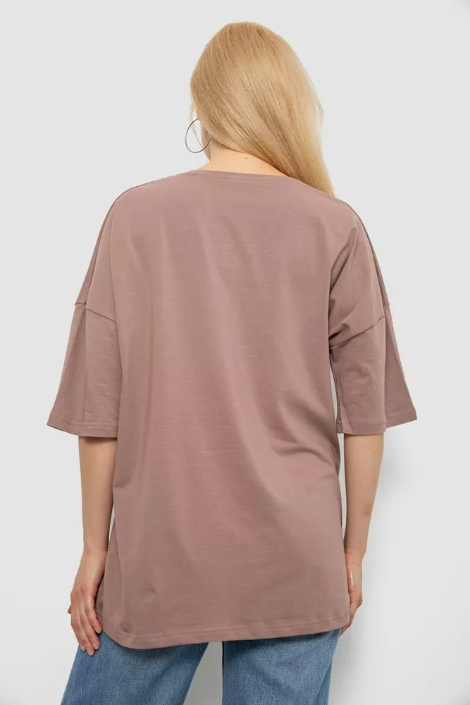 Купить Футболка женская с принтом, цвет мокко, 244R2021-5 - Фото №4
