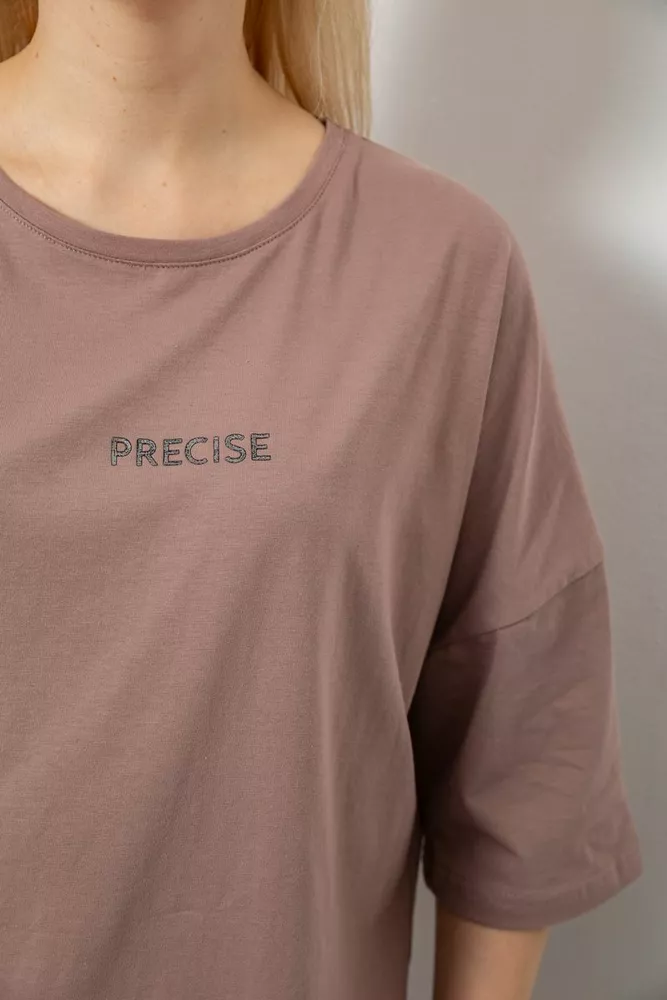 Купить Футболка женская с принтом, цвет мокко, 244R2021-5 - Фото №5