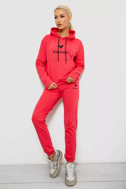 Спортивний костюм жіночий двонитка  уцінка, колір кораловий, 214R1419-007-U-34