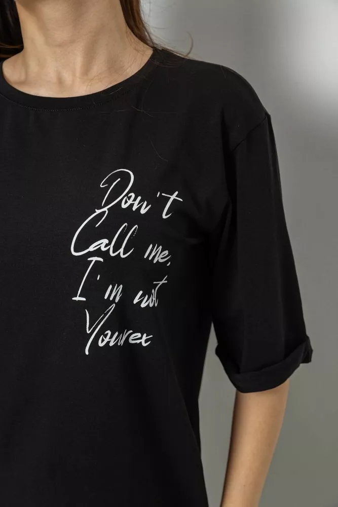 Купить Футболка женская с принтом 0, цвет черный, 244R1024-1 - Фото №5