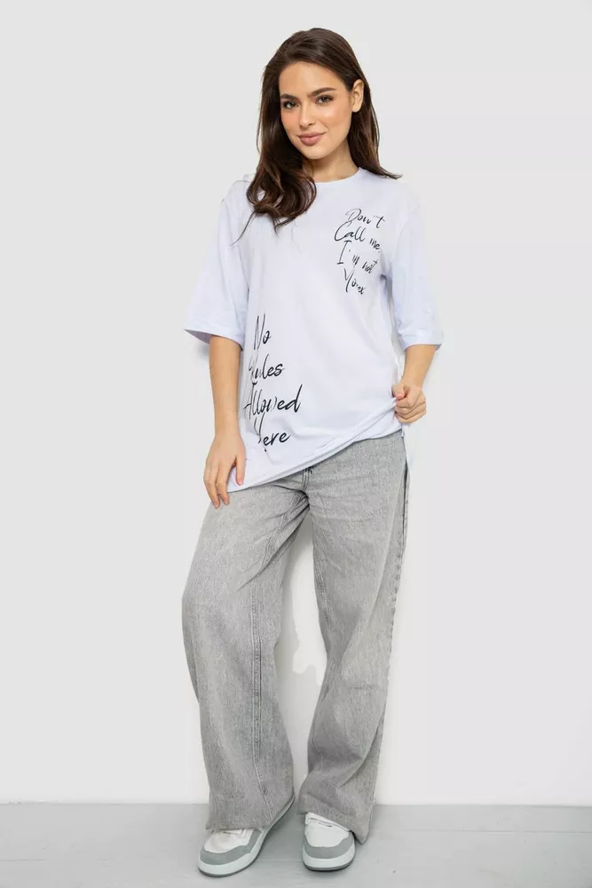 Купить Футболка женская с принтом 0, цвет белый, 244R1024-1 оптом - Фото №2