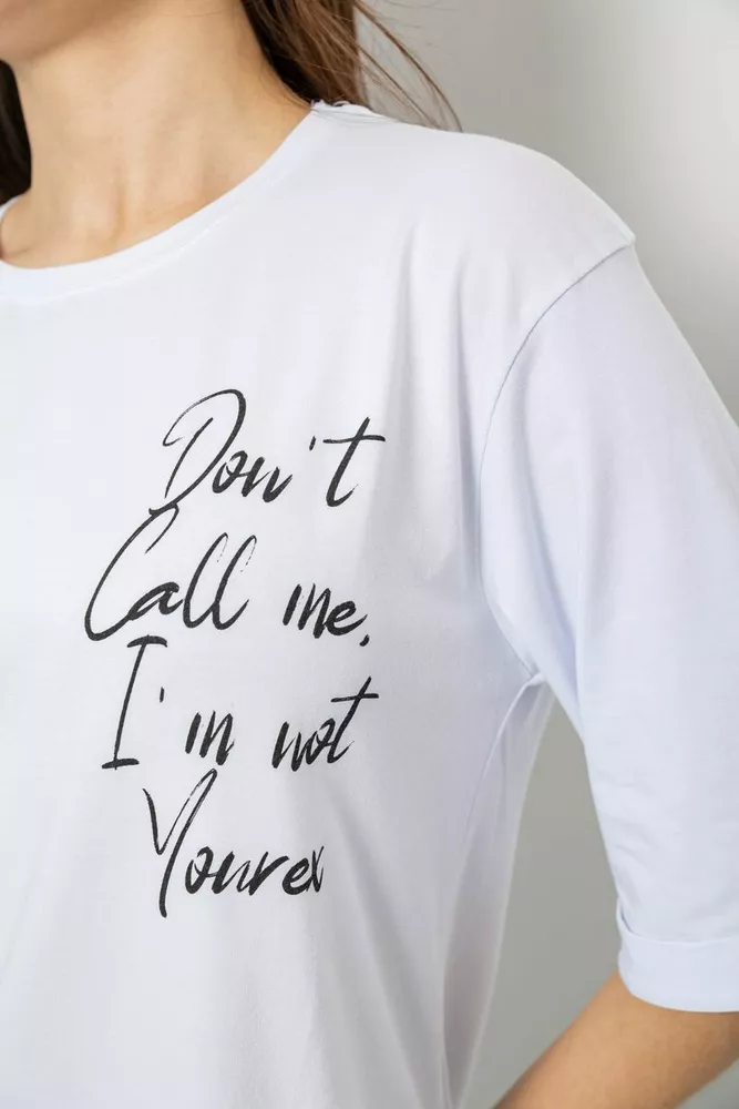 Купить Футболка женская с принтом 0, цвет белый, 244R1024-1 оптом - Фото №5