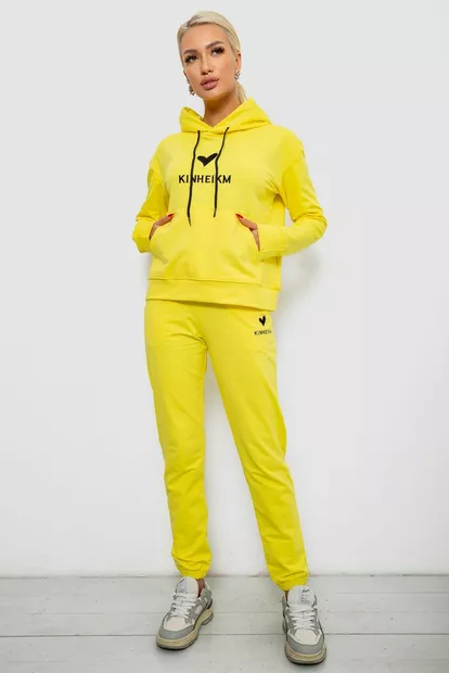 Спортивний костюм жіночий двонитка  уцінка, колір жовтий, 214R1419-007-U-38