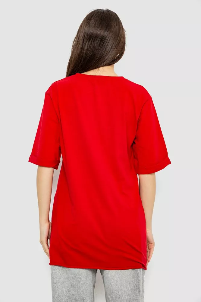 Купить Футболка женская с принтом 0, цвет красный, 244R1024-1 оптом - Фото №4