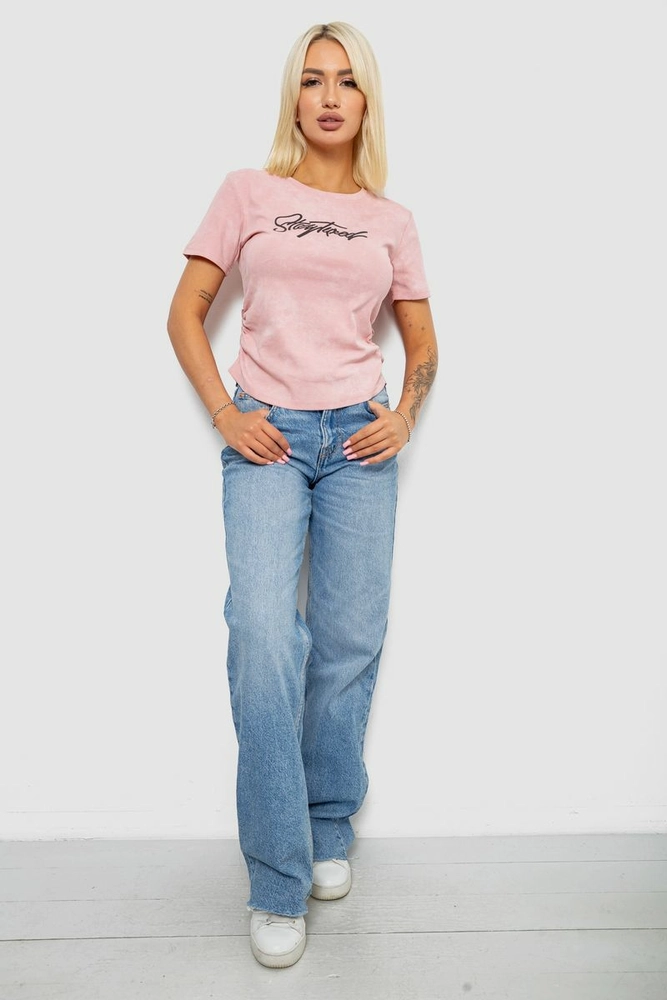 Купити Футболка жіноча з принтом, колір рожевий, 221R3310 - Фото №2