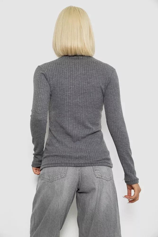 Купить Гольф женский однотонный в рубчик, цвет серый, 257R101 - Фото №4