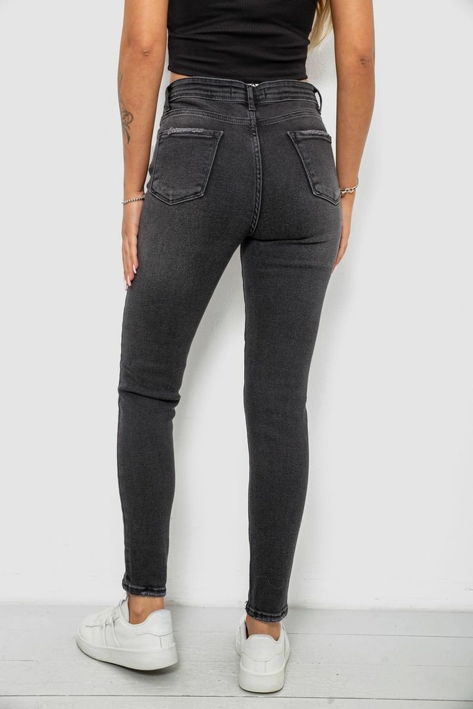 Купити Джинси жіночі однотонні Skinny, колір сірий, 244RS123 - Фото №4