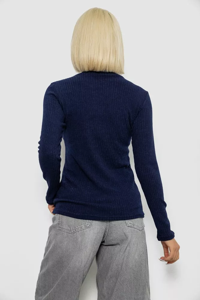 Купить Гольф женский однотонный в рубчик, цвет синий, 257R101 - Фото №4