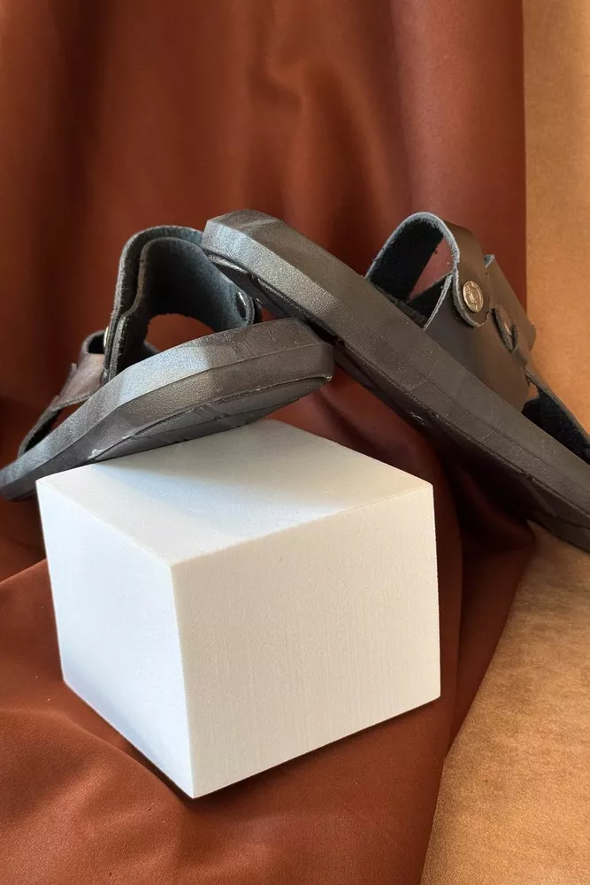 Купити Сандалії чоловічі, колір чорно-коричневий, 214R77 - Фото №4