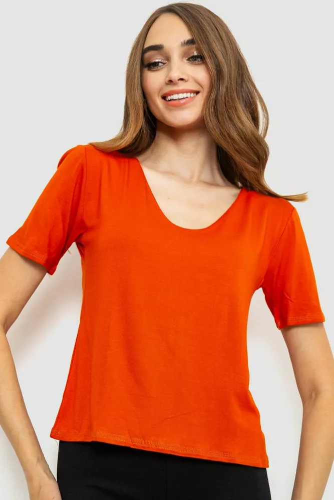 Купити Футболка жіноча однотонна, колір теракотовий, 186R309 - Фото №1