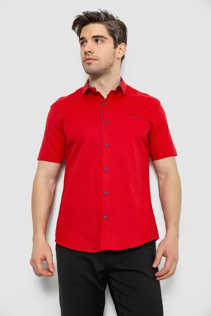 Мужская рубашка с принтом, цвет красный, 186R7128