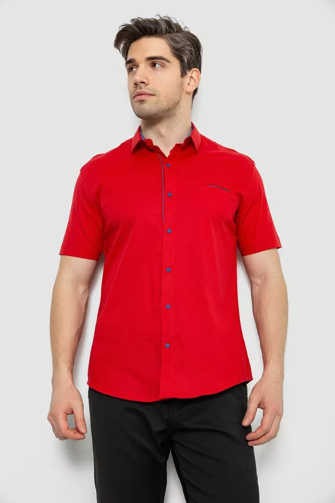 Купить Мужская рубашка с принтом, цвет красный, 186R7128 - Фото №1