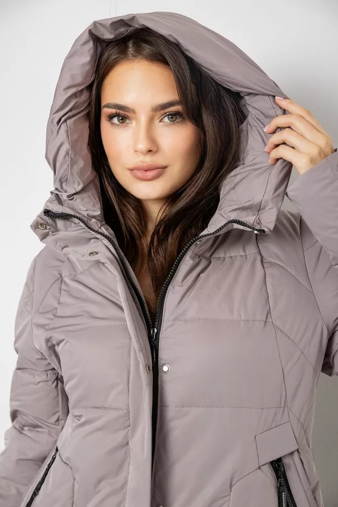 Купить Пуховик женский удлиненный  -уценка, цвет мокко, 243R320-U-1 - Фото №5