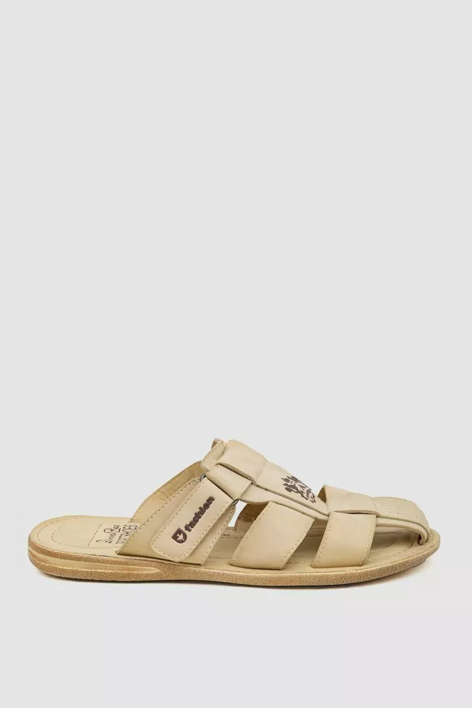 Купить Шлепанцы мужские, цвет светло-бежевый, 243RRL1852-1 - Фото №1