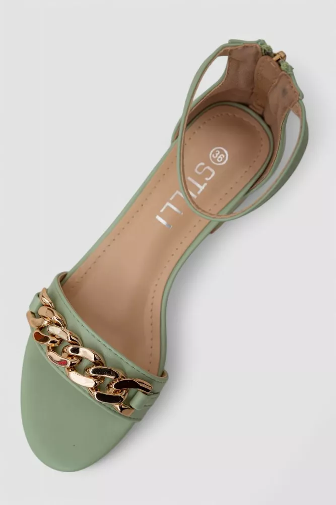 Купить Босоножки женские  -уценка, цвет оливковый, 248RL154-U-5 - Фото №2