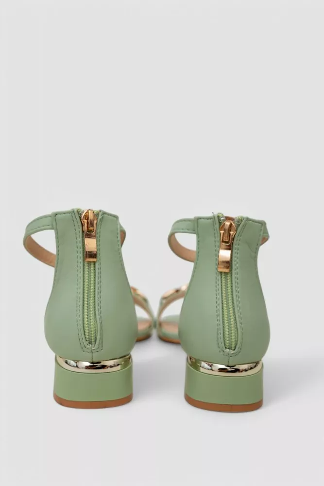 Купить Босоножки женские  -уценка, цвет оливковый, 248RL154-U-5 - Фото №4