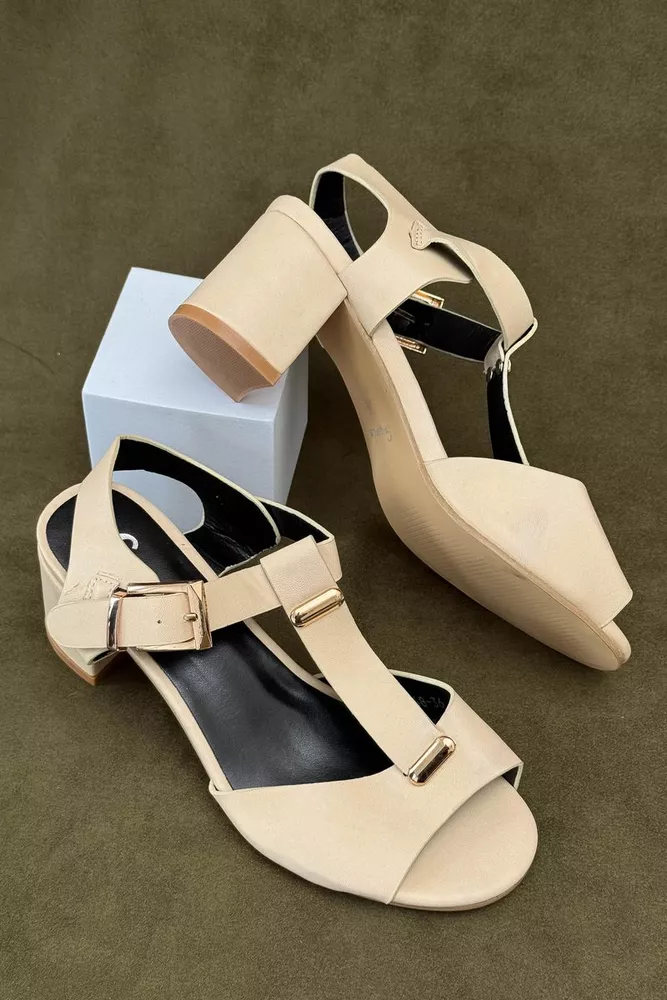 Купить Босоножки женские, цвет бежевый, 243RE248 - Фото №3