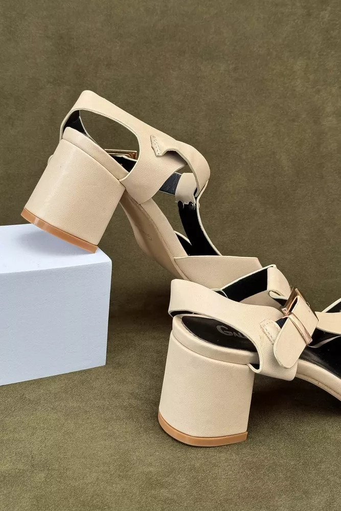 Купить Босоножки женские, цвет бежевый, 243RE248 - Фото №4