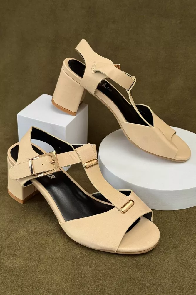 Купить Босоножки женские, цвет бежевый, 243RE248 - Фото №1