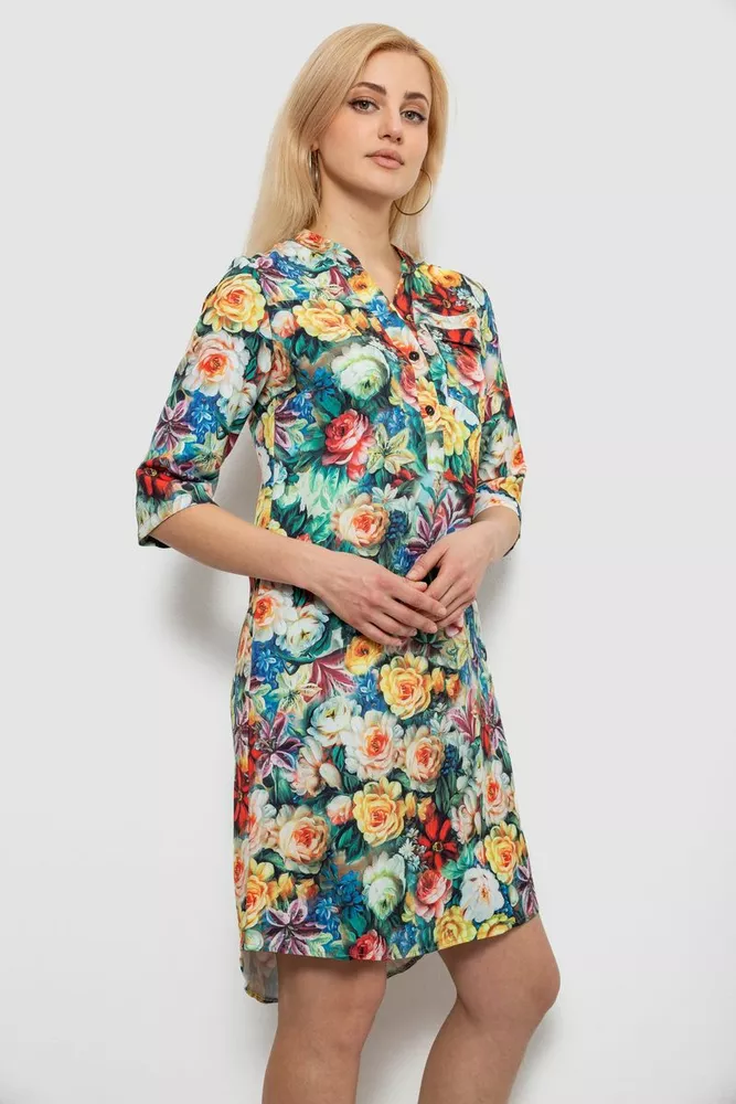 Купить Платье женское с принтом, цвет зеленый, 230R104-1 - Фото №3