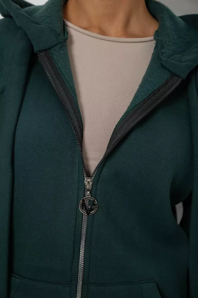 Купить Спортивный костюм женский на флисе, цвет зеленый, 247R1059 - Фото №5