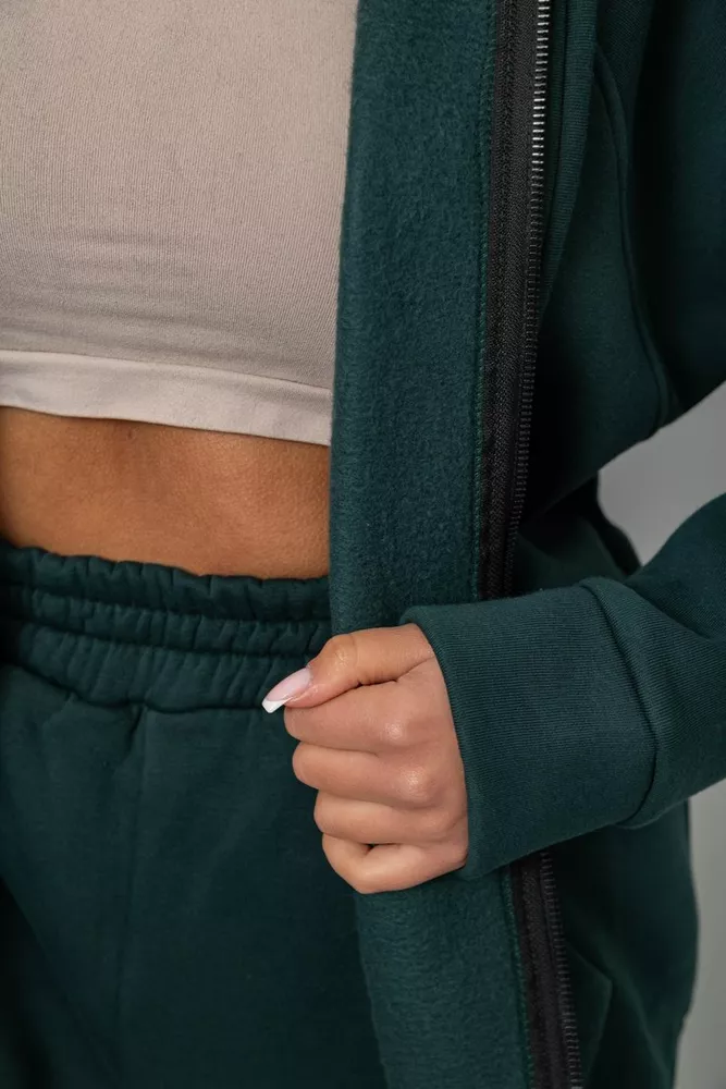 Купить Спортивный костюм женский на флисе, цвет зеленый, 247R1059 - Фото №6