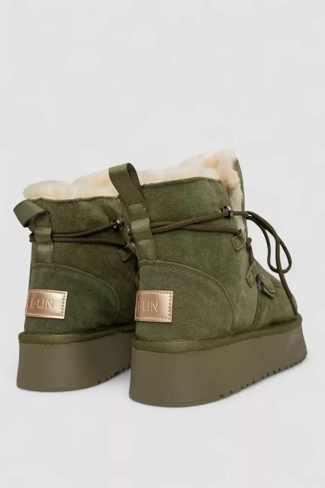 Купить Угги женские на меху  -уценка, цвет зеленый, 243RL952-8A-U-3 - Фото №4