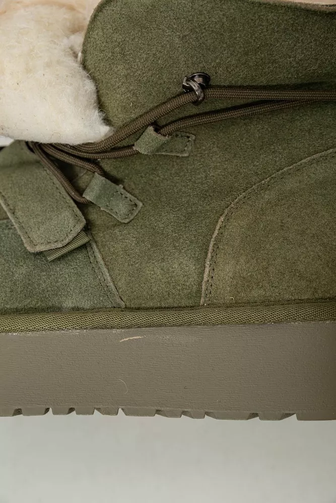 Купити Уггі жіночі на хутрі  -уцінка, колір зелений, 243RL952-8A-U-5 - Фото №7