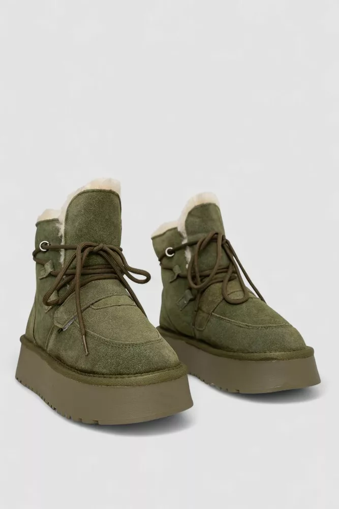 Купить Угги женские на меху  -уценка, цвет зеленый, 243RL952-8A-U-6 - Фото №3